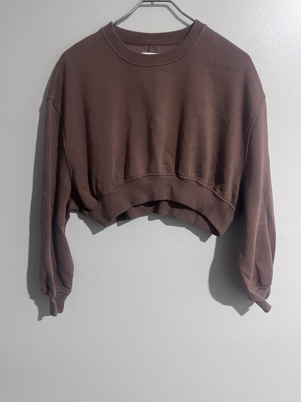 BP. Sweatshirt Teens S Brown Cropped Pullover Crew Neck Fleece Relaxed Casual